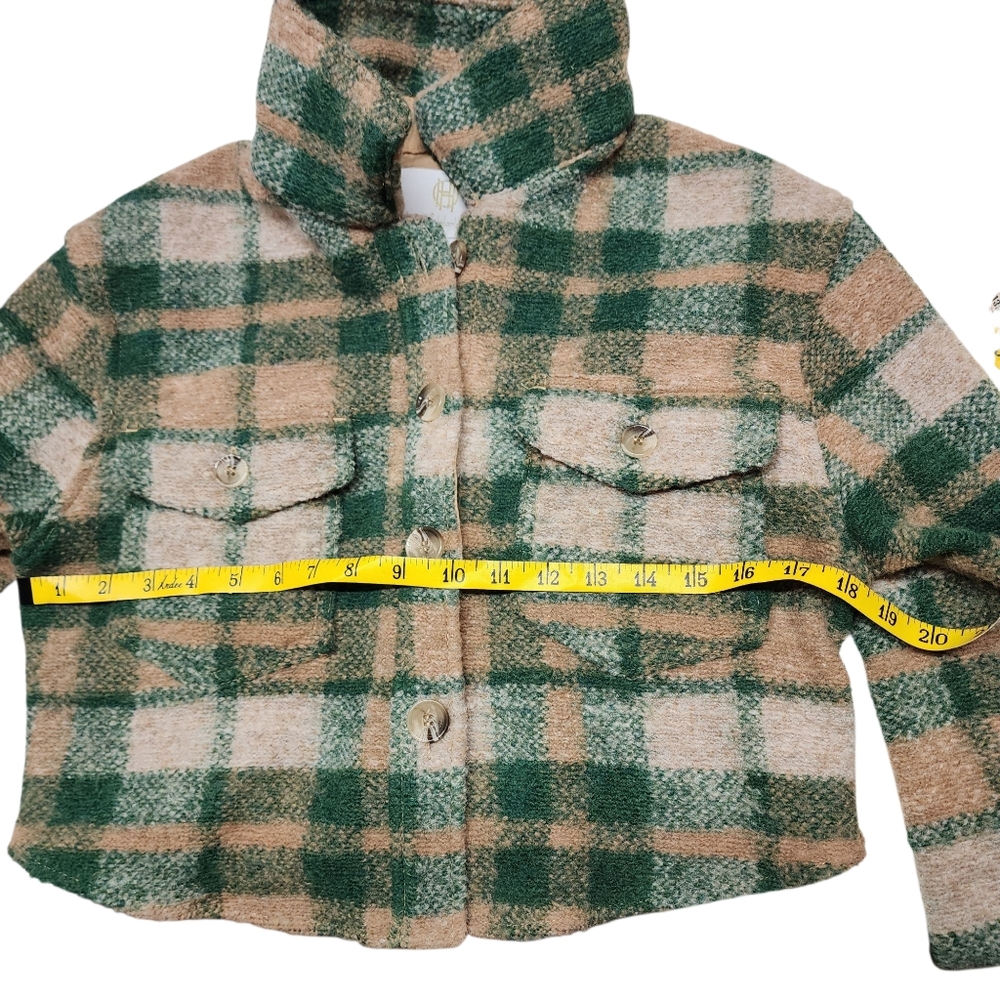 House of Harlow Plaid Wool Blend Crop Jacket Size XS - Picture 7 of 11